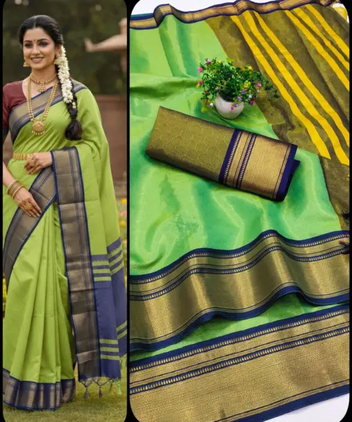 Aab Khan Football Kanchivaram Silk with Zari Pattern Saree Collection