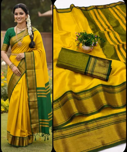 Aab Khan Football Kanchivaram Silk with Zari Pattern Saree Collection