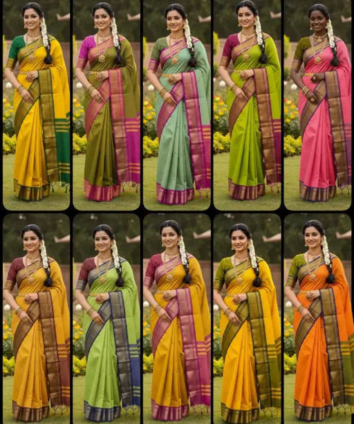 Aab Khan Football Kanchivaram Silk with Zari Pattern Saree Collection