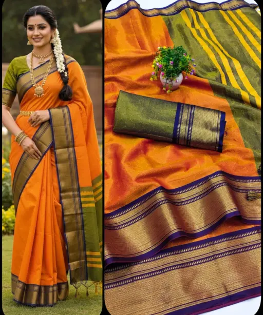 Aab Khan Football Kanchivaram Silk with Zari Pattern Saree Collection