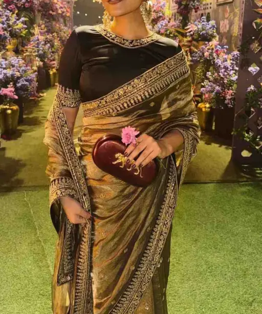 Kc 2092 Soft Twill Beautiful Sequence Embroidery Worked Designer Saree Collection