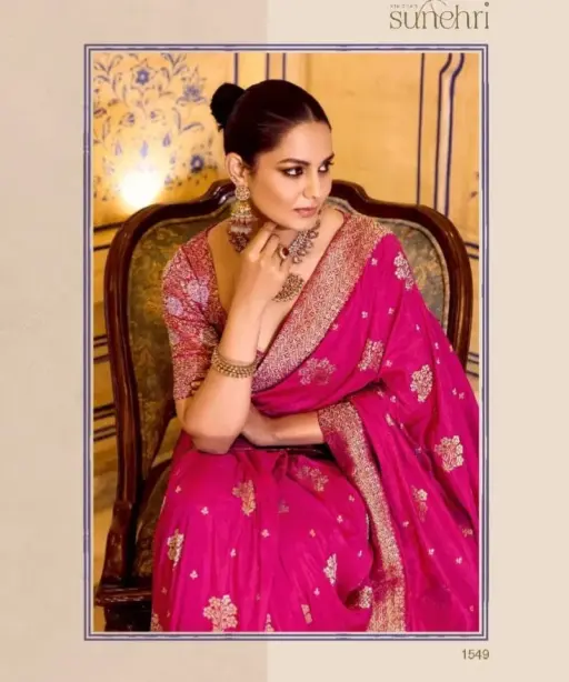 Kimora Rajmahal Banarasi Silk Border Work Festival Wear Saree Collection