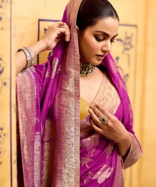 Kimora Rajmahal Banarasi Silk Border Work Festival Wear Saree Collection