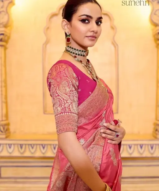 Kimora Rajmahal Banarasi Silk Border Work Festival Wear Saree Collection