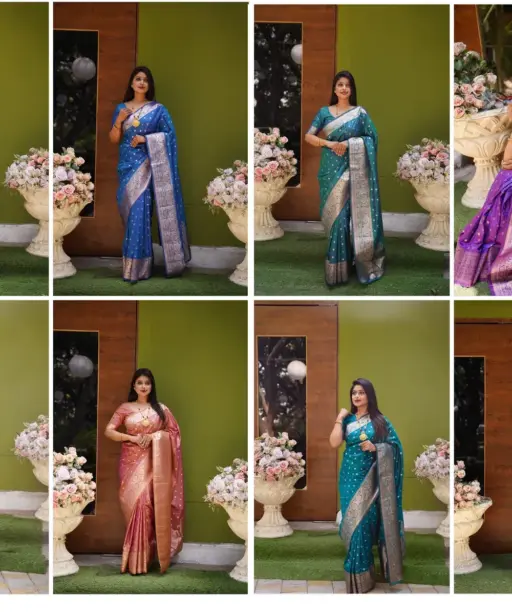 Mb 1132 Banarasi Silk Zari Weaving Saree Collection