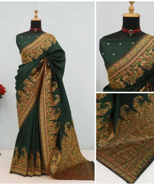 Mb 46 Pashmina Silk Woven Motifs Saree Collection