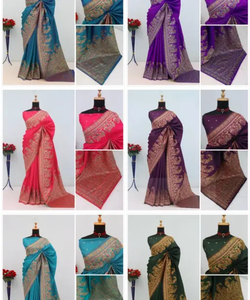 Mb 46 Pashmina Silk Woven Motifs Saree Collection