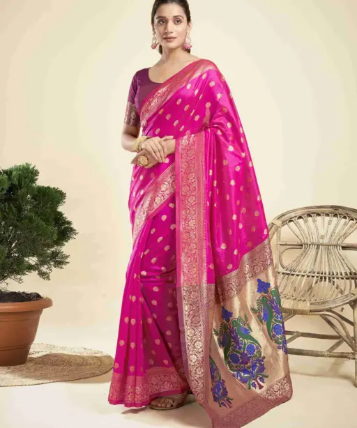 P 204 Silk Woven Work Fancy Saree Collection
