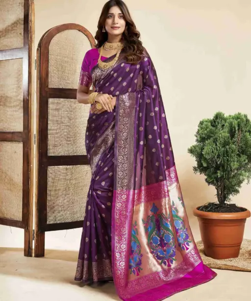 P 204 Silk Woven Work Fancy Saree Collection
