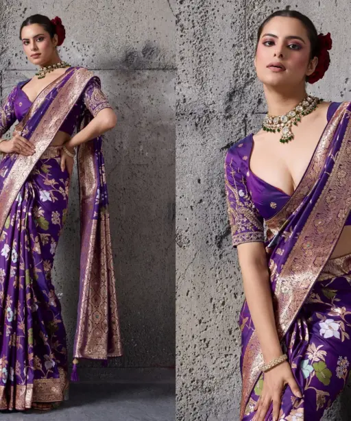 Sethnic Nakshi Banarasi Silk Sequence Work Saree Collection