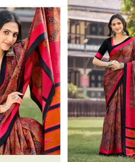 Vipul Heritage Silk Vol 14 Crepe Printed Casual Wear Saree Collection