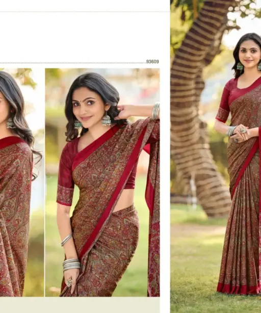 Vipul Heritage Silk Vol 14 Crepe Printed Casual Wear Saree Collection