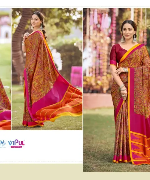 Vipul Heritage Silk Vol 14 Crepe Printed Casual Wear Saree Collection