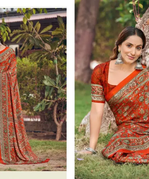 Vipul Heritage Silk Vol 14 Crepe Printed Casual Wear Saree Collection