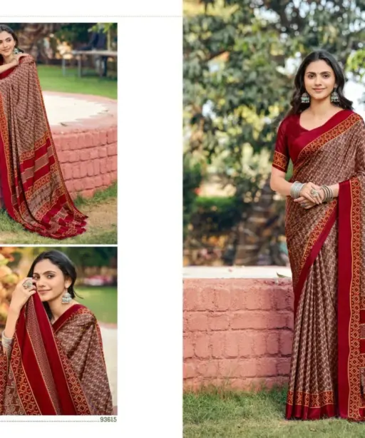 Vipul Heritage Silk Vol 14 Crepe Printed Casual Wear Saree Collection