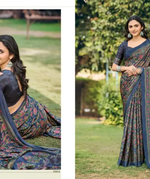Vipul Heritage Silk Vol 14 Crepe Printed Casual Wear Saree Collection