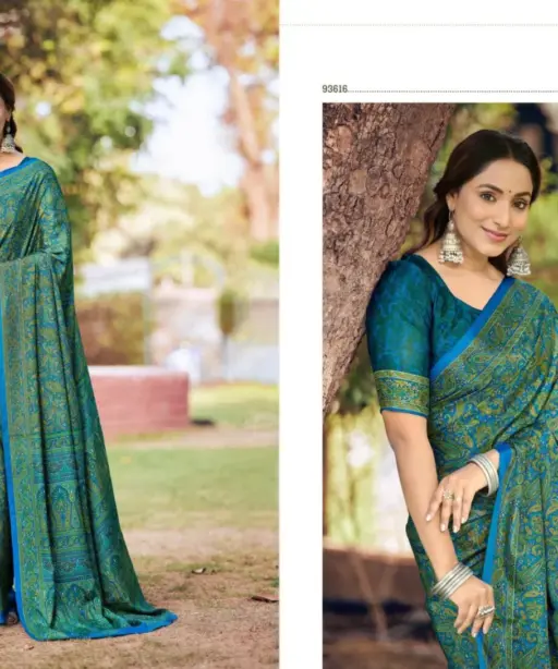 Vipul Heritage Silk Vol 14 Crepe Printed Casual Wear Saree Collection