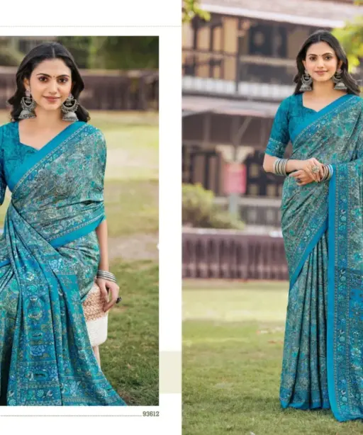 Vipul Heritage Silk Vol 14 Crepe Printed Casual Wear Saree Collection