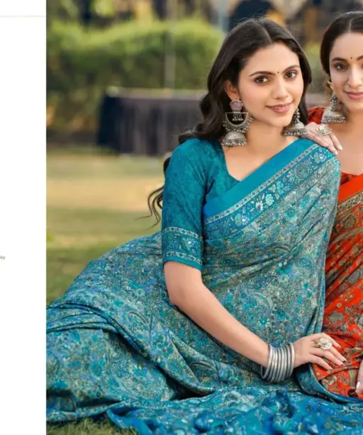 Vipul Heritage Silk Vol 14 Crepe Printed Casual Wear Saree Collection