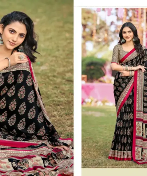 Vipul Heritage Silk Vol 14 Crepe Printed Casual Wear Saree Collection