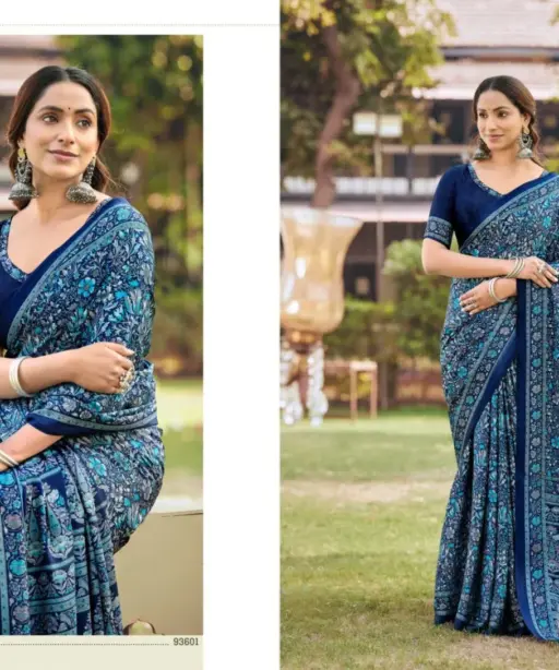 Vipul Heritage Silk Vol 14 Crepe Printed Casual Wear Saree Collection
