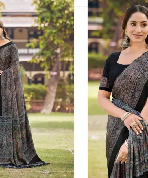 Vipul Heritage Silk Vol 14 Crepe Printed Casual Wear Saree Collection