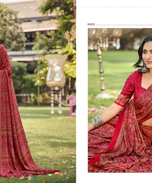 Vipul Heritage Silk Vol 14 Crepe Printed Casual Wear Saree Collection