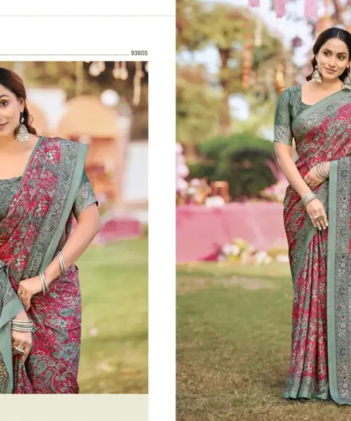 Vipul Heritage Silk Vol 14 Crepe Printed Casual Wear Saree Collection