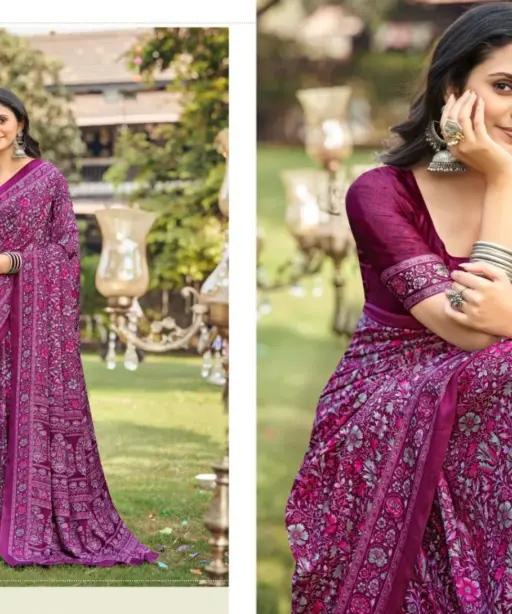 Vipul Heritage Silk Vol 14 Crepe Printed Casual Wear Saree Collection