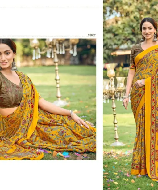 Vipul Heritage Silk Vol 14 Crepe Printed Casual Wear Saree Collection