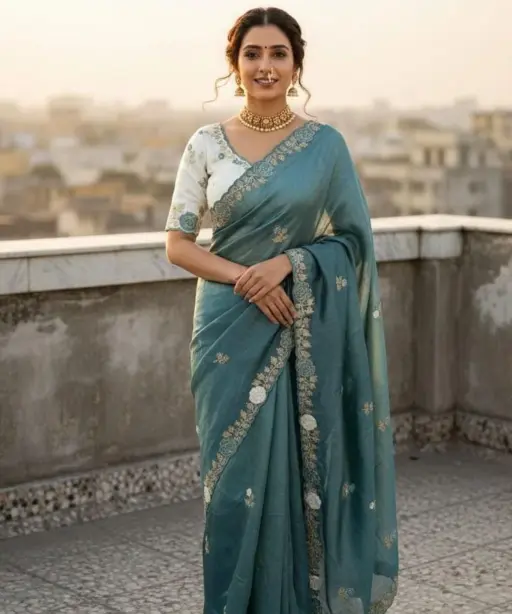 Vt 811 T Gold Crush Embroidery with Multi Threaded Designer Saree Collection