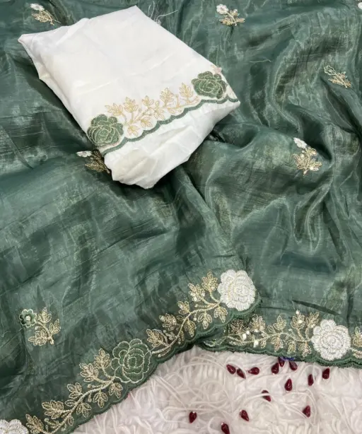 Vt 811 T Gold Crush Embroidery with Multi Threaded Designer Saree Collection