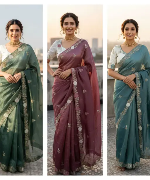 Vt 811 T Gold Crush Embroidery with Multi Threaded Designer Saree Collection