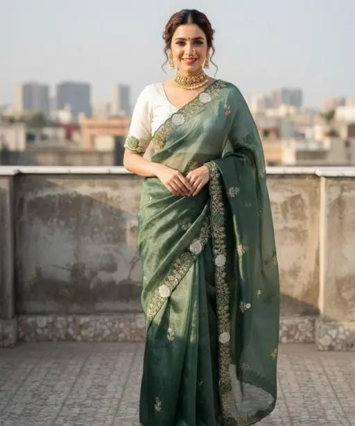 Vt 811 T Gold Crush Embroidery with Multi Threaded Designer Saree Collection