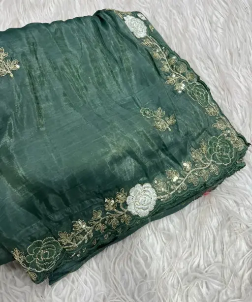 Vt 811 T Gold Crush Embroidery with Multi Threaded Designer Saree Collection