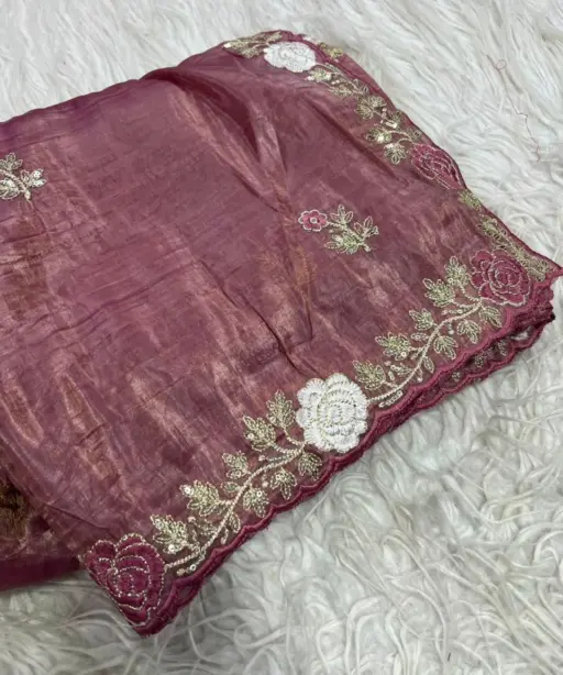 Vt 811 T Gold Crush Embroidery with Multi Threaded Designer Saree Collection