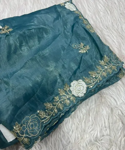 Vt 811 T Gold Crush Embroidery with Multi Threaded Designer Saree Collection