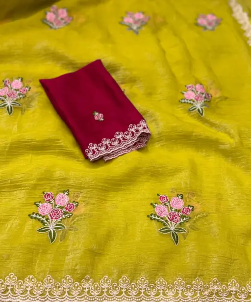 Arham Crunchy Embroidery Sequence Worked Saree Collection