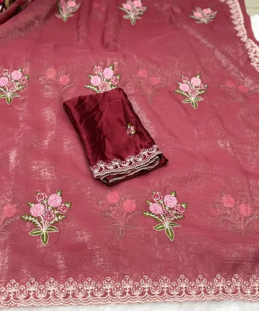 Arham Crunchy Embroidery Sequence Worked Saree Collection