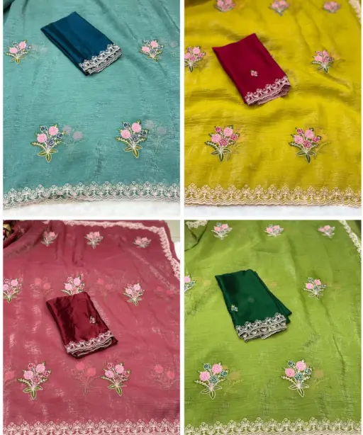 Arham Crunchy Embroidery Sequence Worked Saree Collection