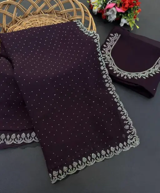 Arrow Silk Vol 1 Satin Silk Stone Worked Fancy Saree Collection