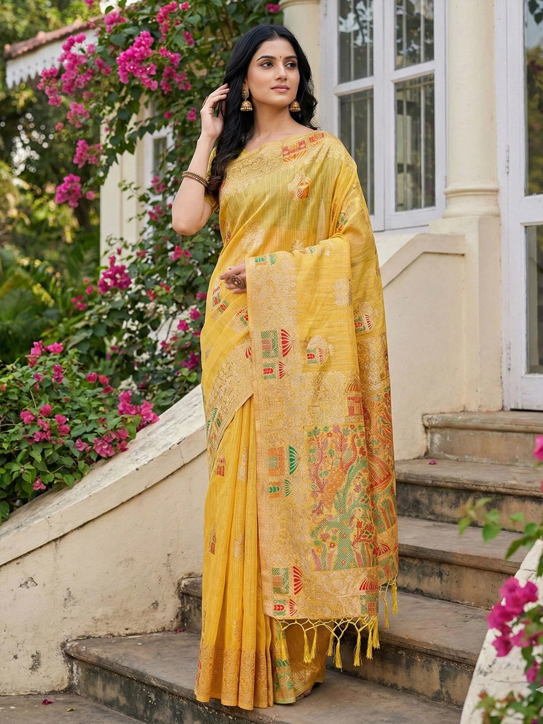 Ast Linen Grace Soft Linen Cotton Festival Wear Saree Collection