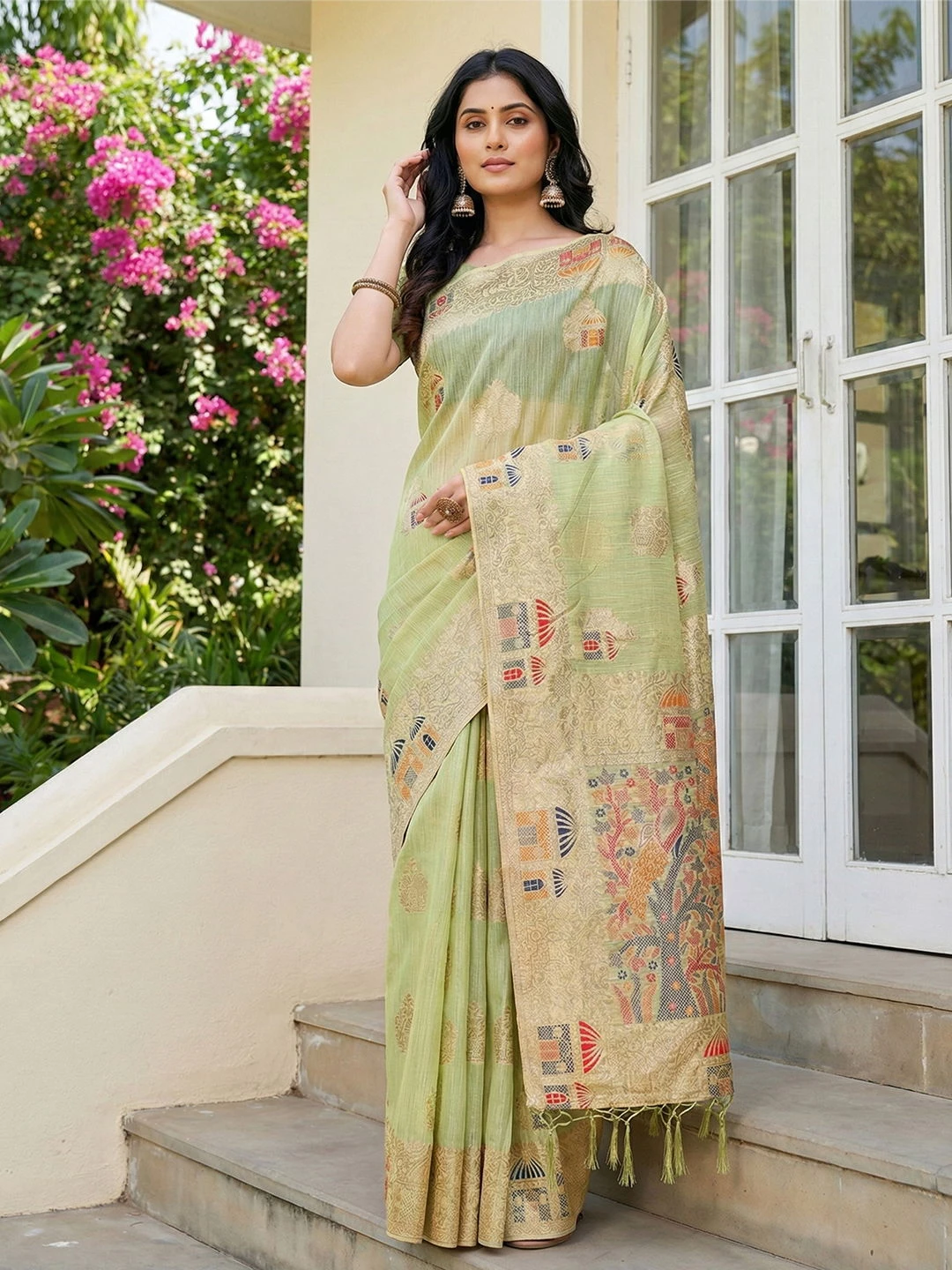 Ast Linen Grace Soft Linen Cotton Festival Wear Saree Collection