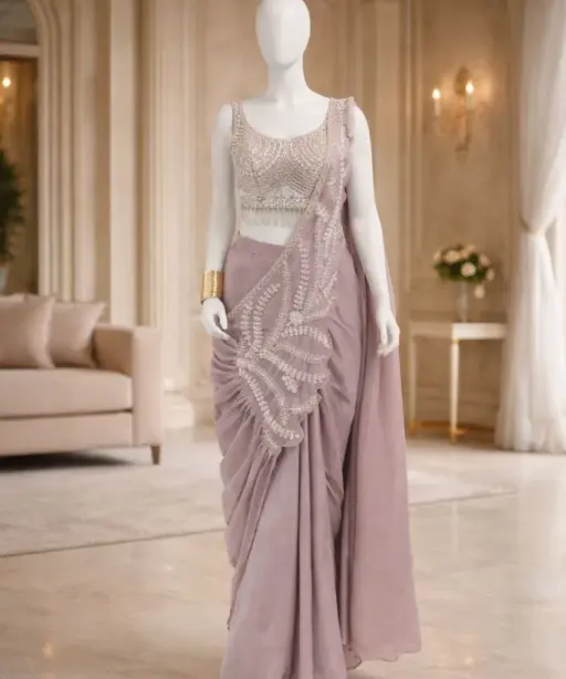 Bt 7143 Rangoli Embroidery Sequence Work Beautiful Ready to Wear Saree