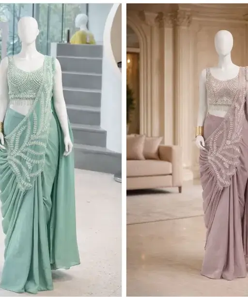 Bt 7143 Rangoli Embroidery Sequence Work Beautiful Ready to Wear Saree