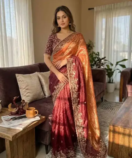 Kc 2096 Soft Frendy Chiffon Beautiful Sequence Worked Designer Saree Collection