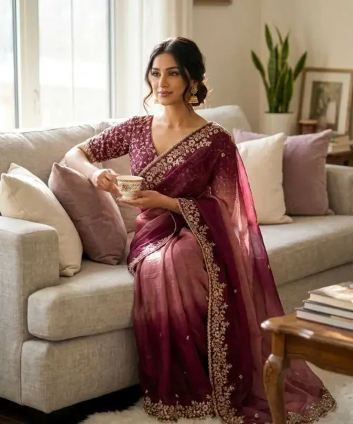 Kc 2096 Soft Frendy Chiffon Beautiful Sequence Worked Designer Saree Collection