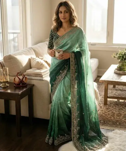 Kc 2096 Soft Frendy Chiffon Beautiful Sequence Worked Designer Saree Collection