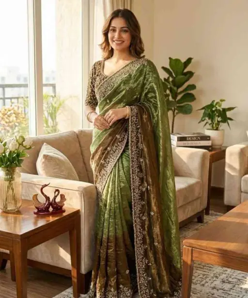 Kc 2096 Soft Frendy Chiffon Beautiful Sequence Worked Designer Saree Collection