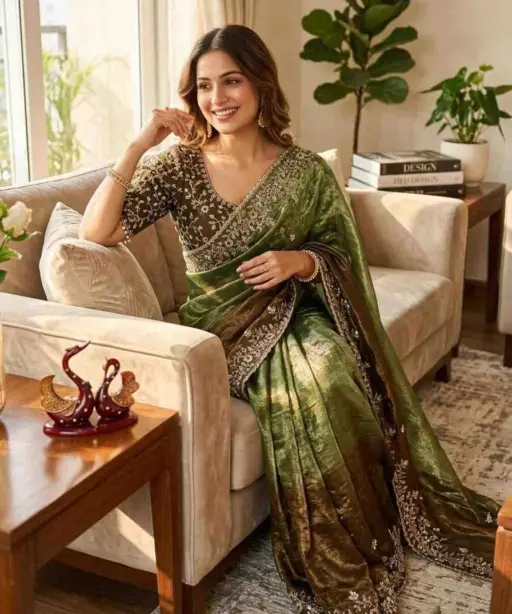 Kc 2096 Soft Frendy Chiffon Beautiful Sequence Worked Designer Saree Collection